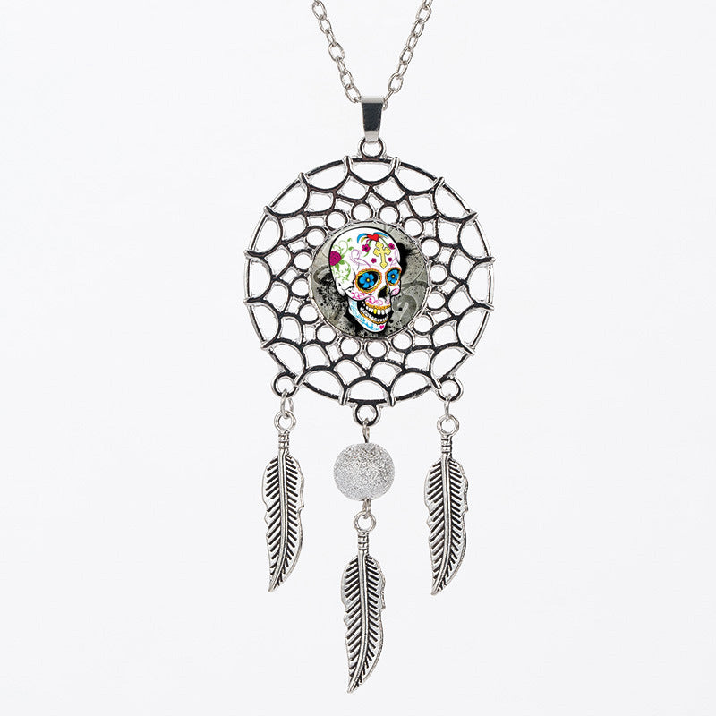 CALAVERA - SUGAR SKULL DREAMCATCHER PENDENT