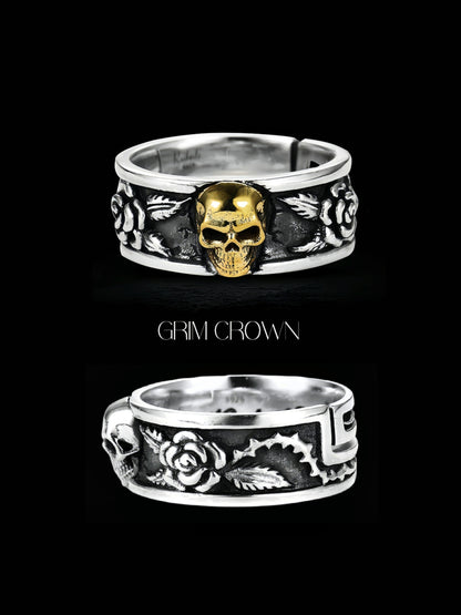 GRIM CROWN - VINTAGE SKULL RING