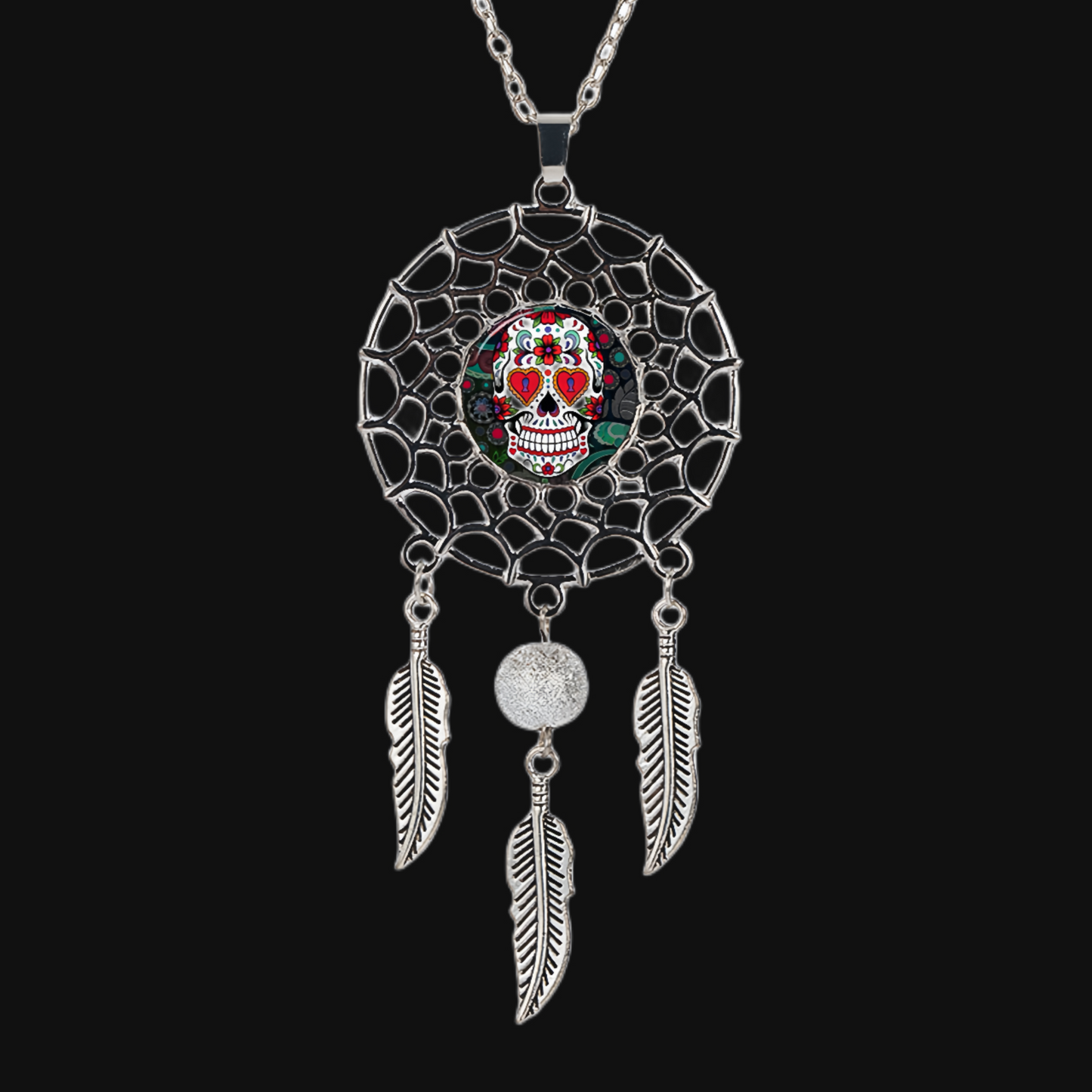 CALAVERA - SUGAR SKULL DREAMCATCHER PENDENT