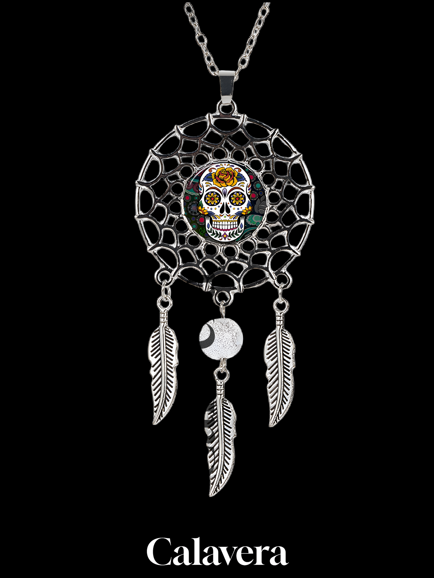 CALAVERA - SUGAR SKULL DREAMCATCHER PENDENT