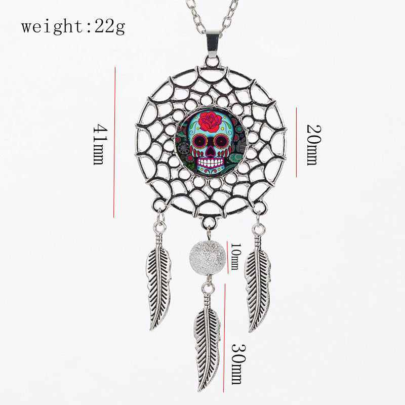 CALAVERA - SUGAR SKULL DREAMCATCHER PENDENT